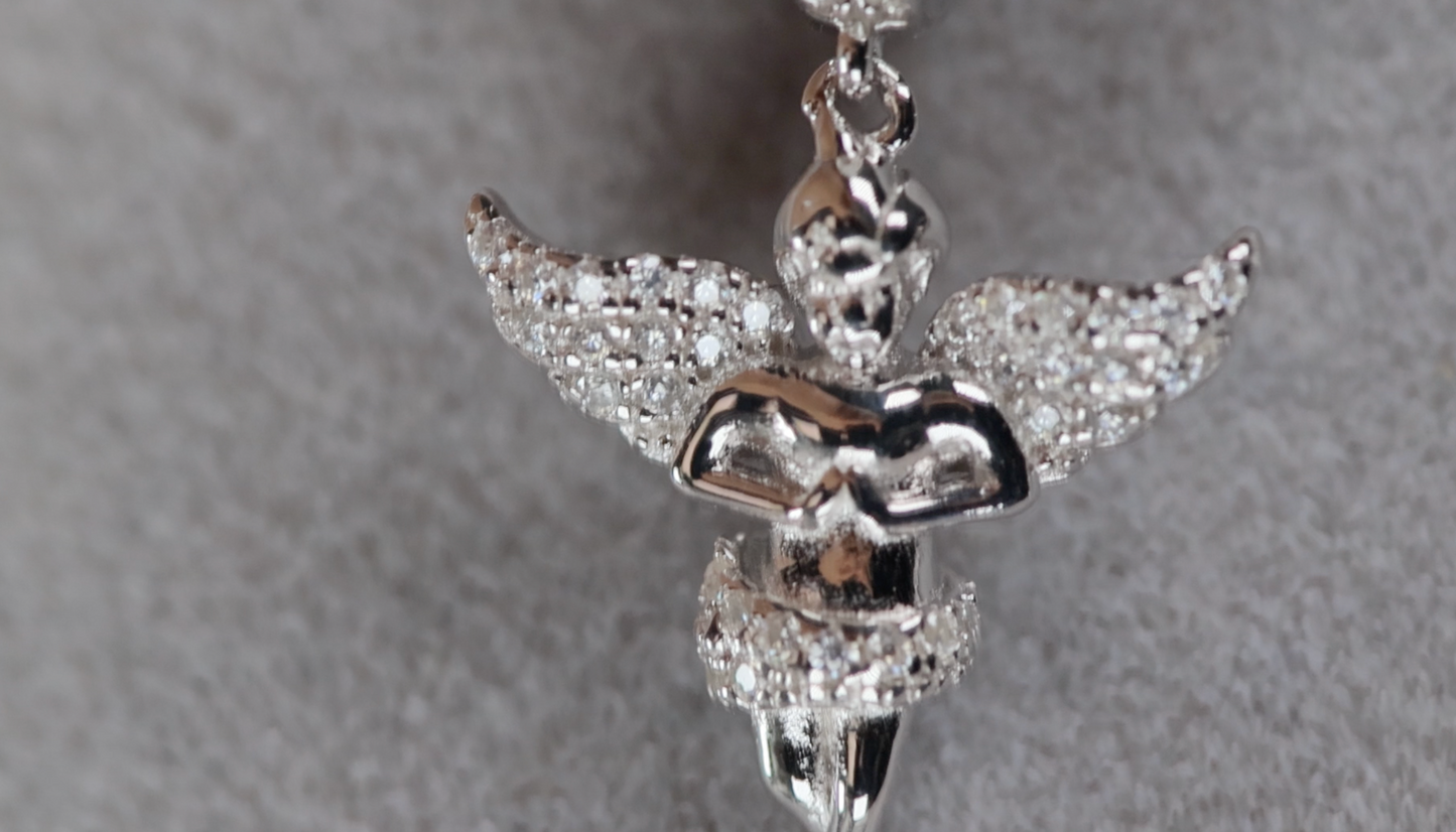 Moissanite Angel Earrings | Diamond Angel Earrings