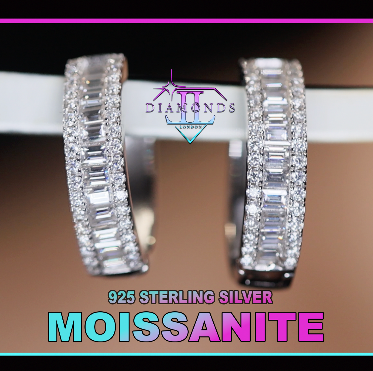 Moissanite Hoop Earrings