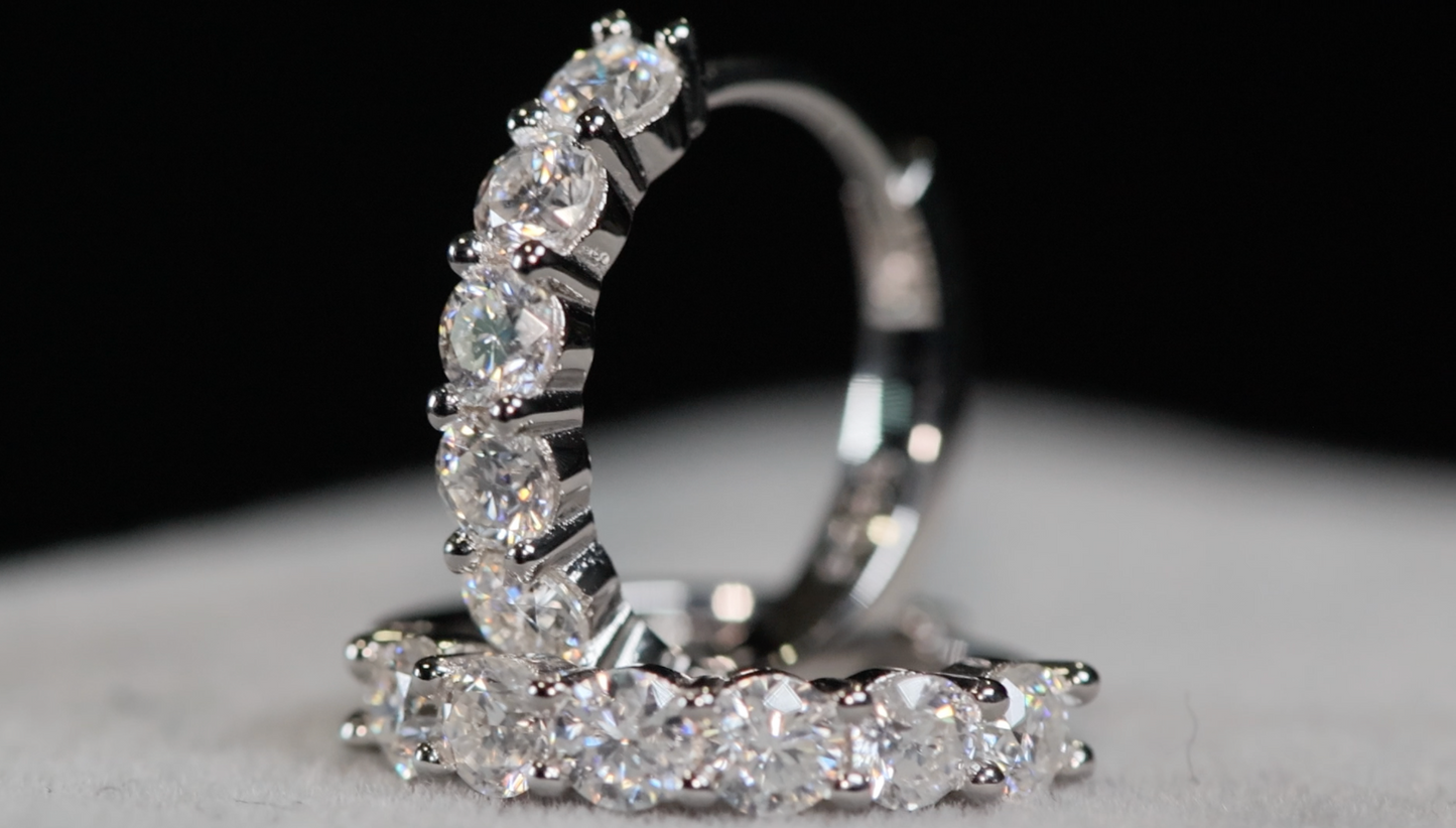 Moissanite Hoop Earrings