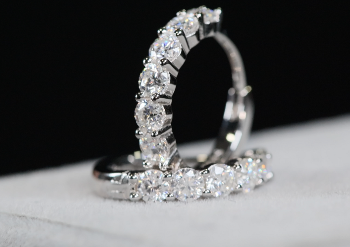 Moissanite Hoop Earrings