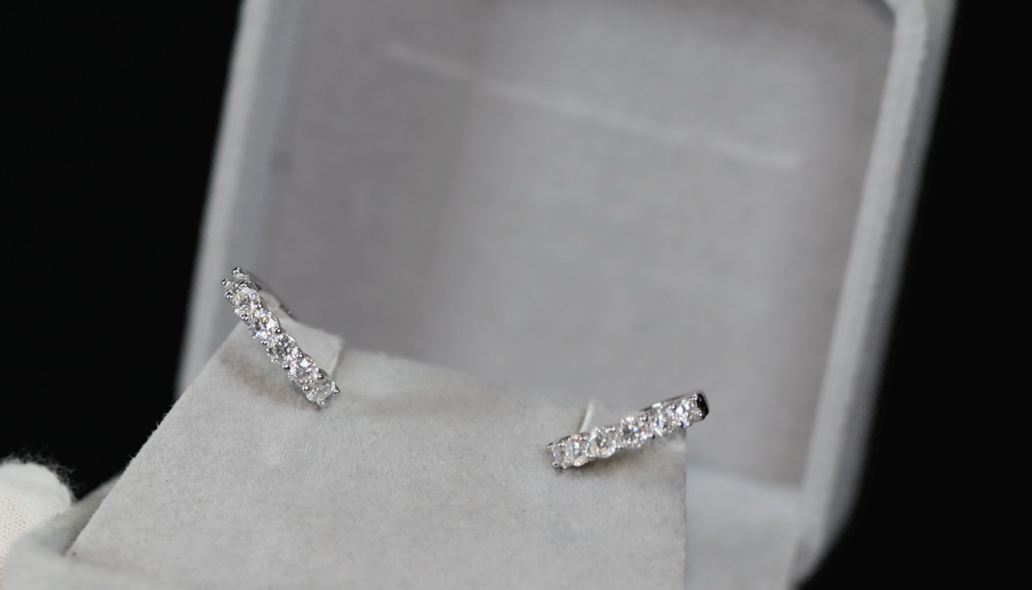 Moissanite Diamond Hoop Earrings