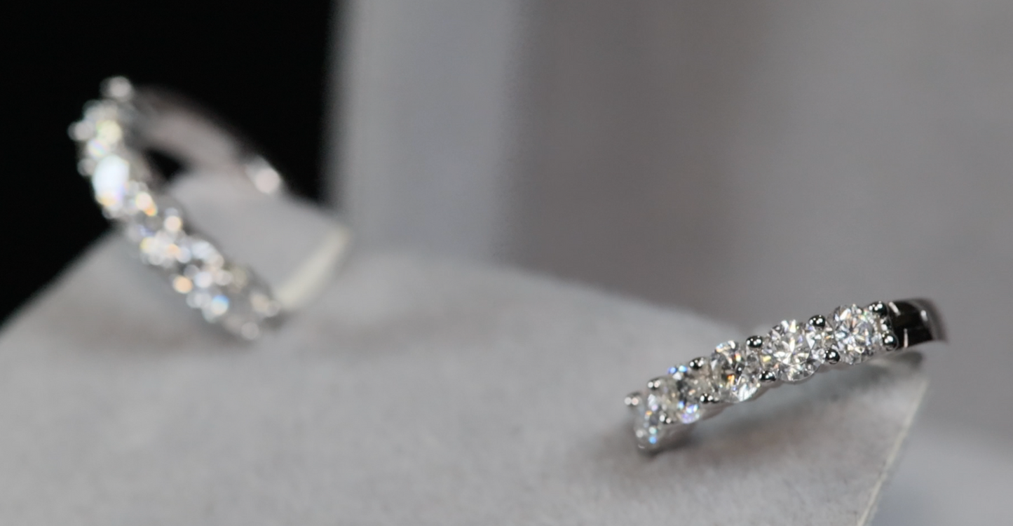 Moissanite Diamond Hoop Earrings