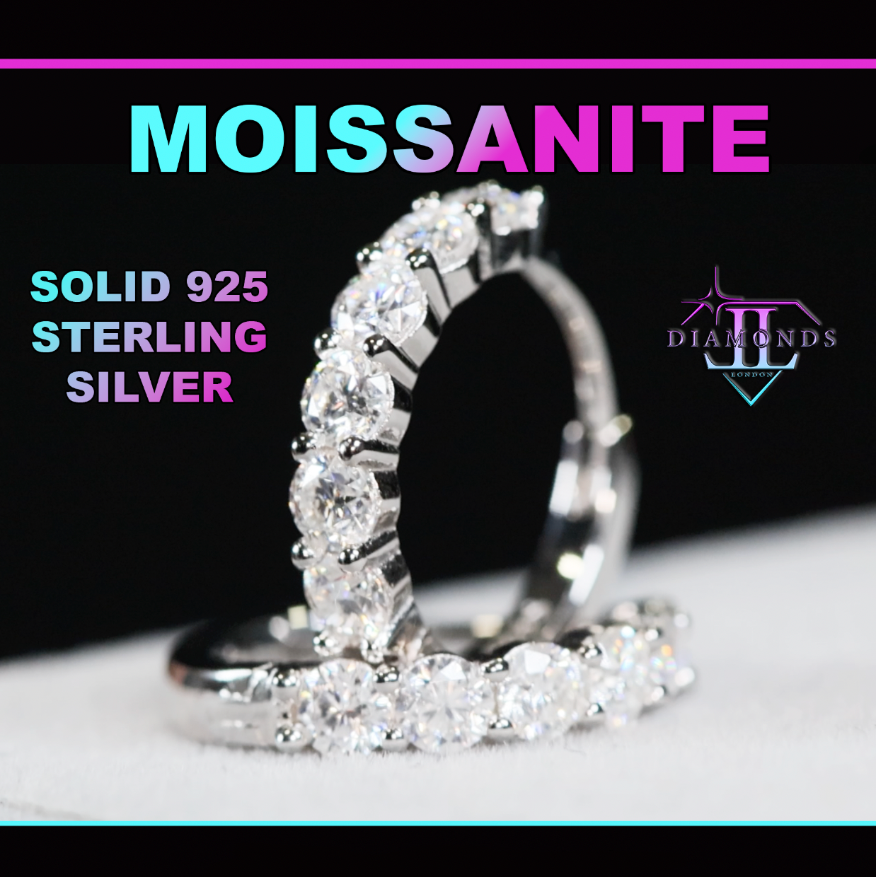 Moissanite Diamond Hoop Earrings