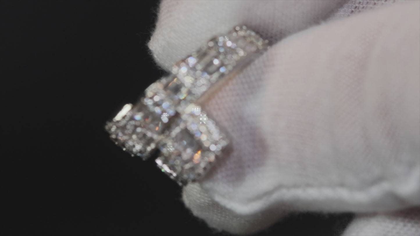 Load and play video in Gallery viewer, Iced Out Ring | Eternity Ring | Mens Iced Out Ring | Mens Eternity Ring | Womens Eternity Ring