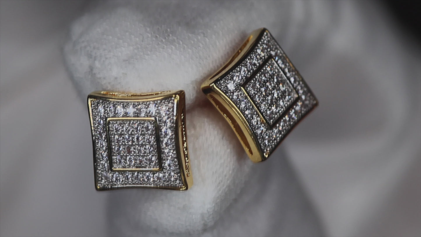 Load and play video in Gallery viewer, gold-iced-out-ear-studs