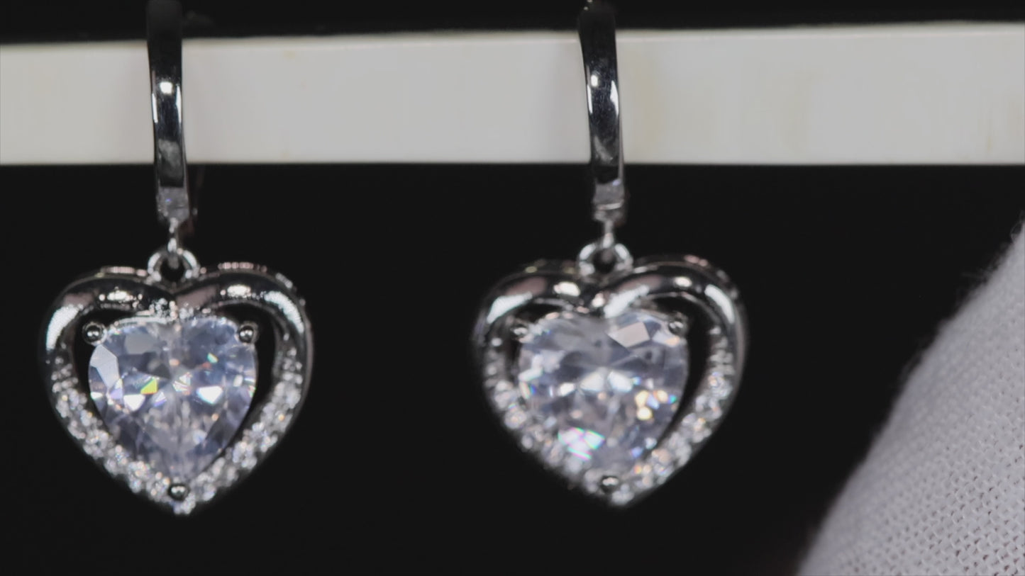 Diamond Heart Earrings