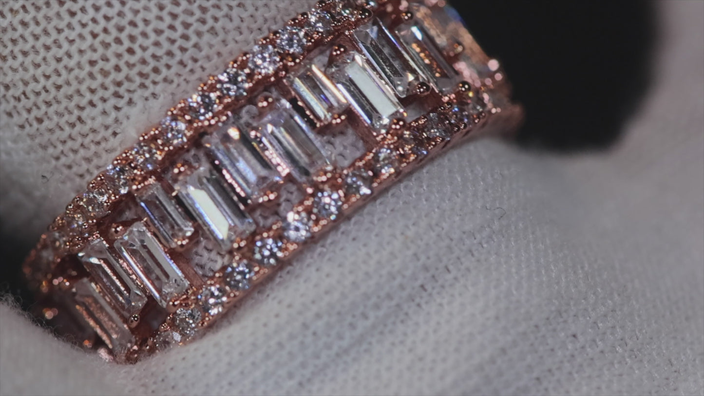 Load and play video in Gallery viewer, mens rose gold eternity ring