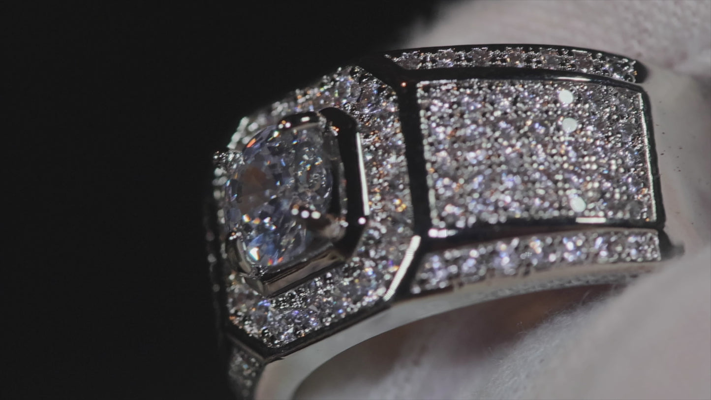 Iced Out Ring | Mens Iced Out Rings | Womens Iced Out Ring | Iced Out Rings UK | Big Diamond Ring | Mens Wedding Ring | Mens Engagement Ring