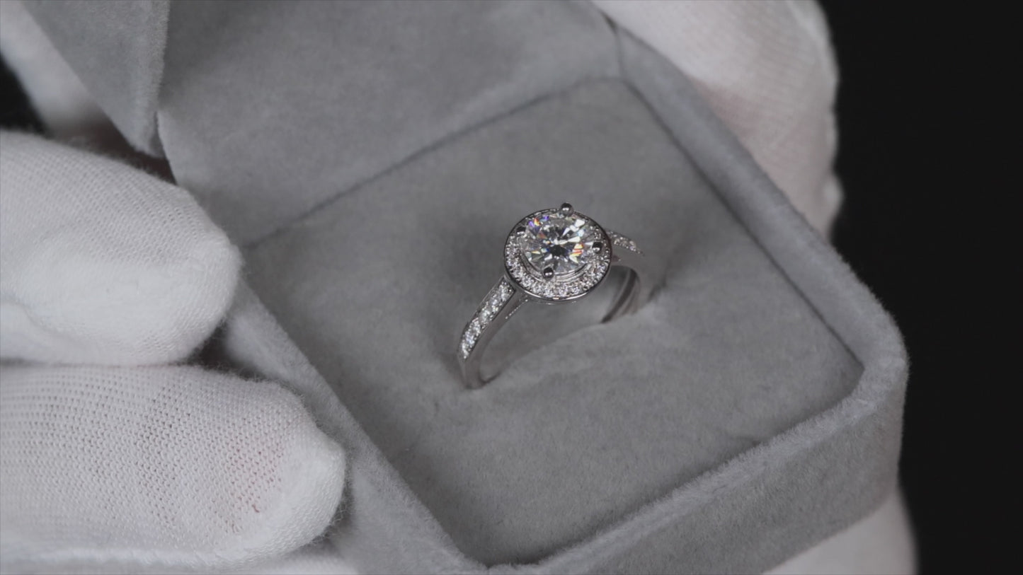 Womens Moissanite Diamond Engagement Ring