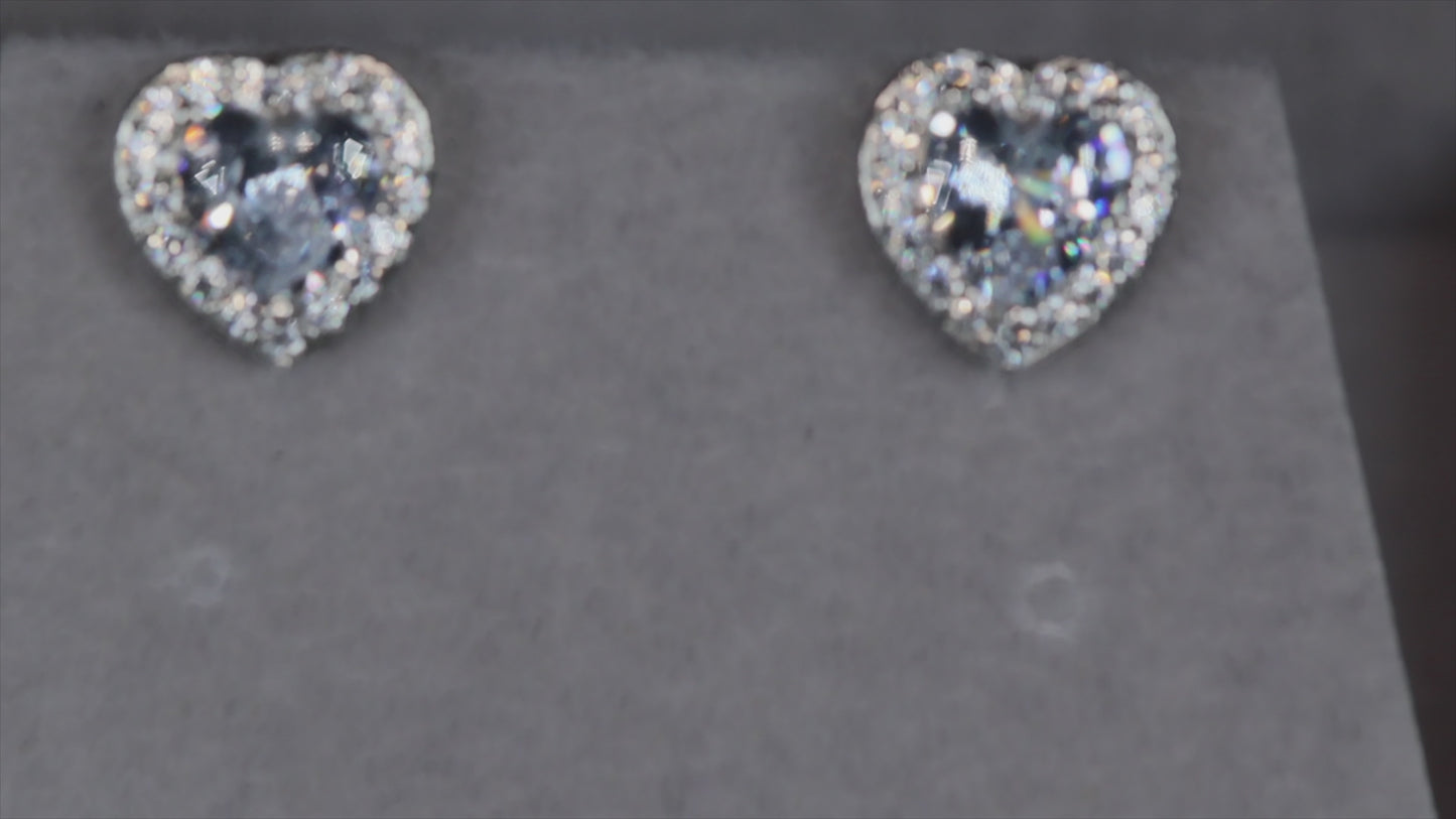 Diamond Heart Ear Studs