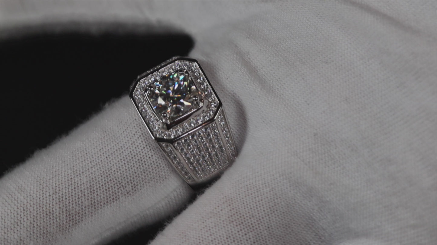 Mens Moissanite Diamond Ring