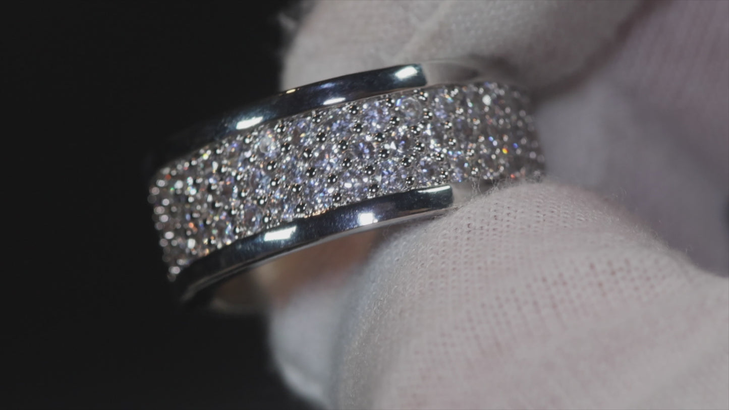 Load and play video in Gallery viewer, Eternity Ring | Womens Wedding Band | Diamond Ring | Mens Wedding Ring