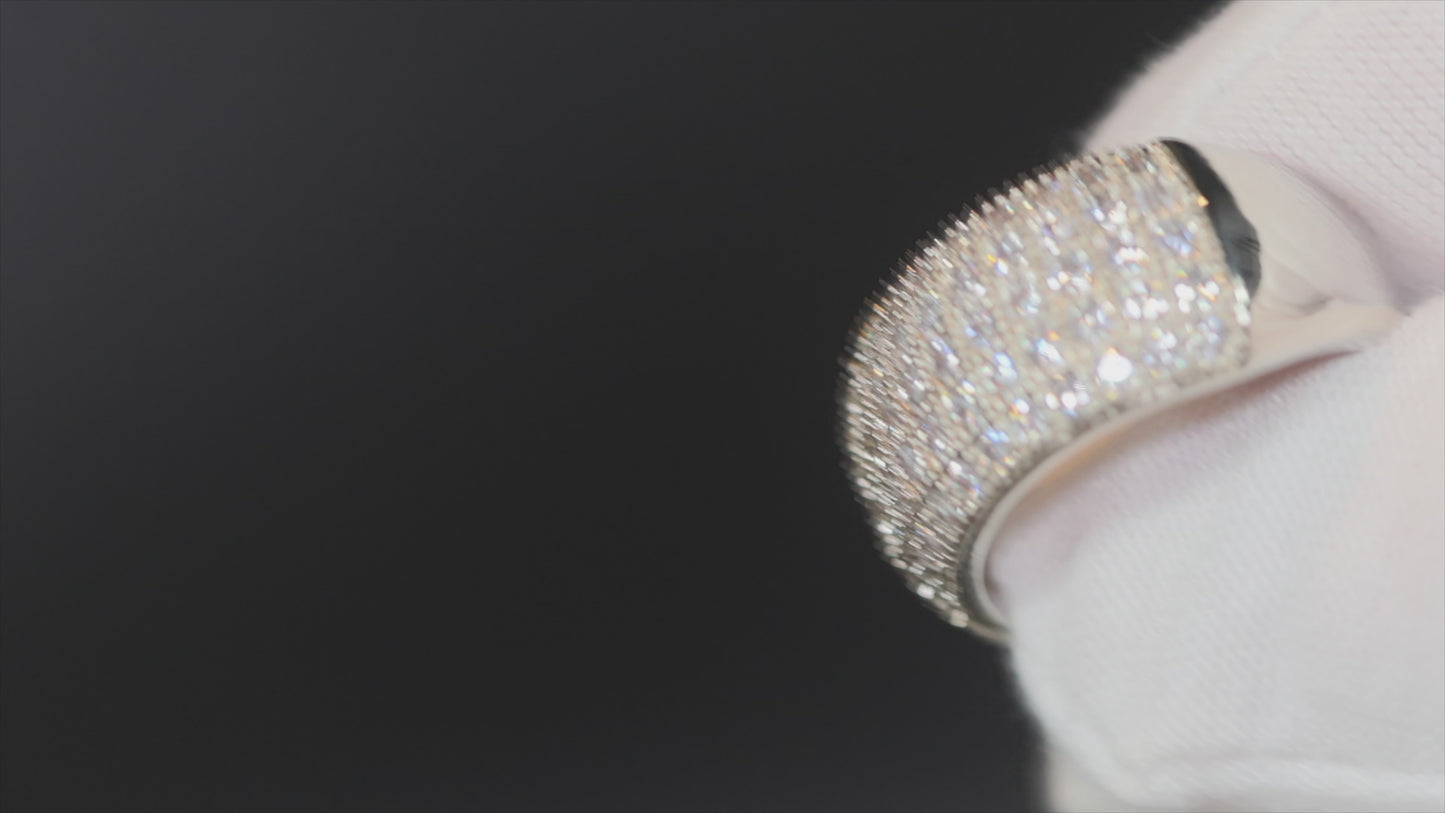 Load and play video in Gallery viewer, Mens Wedding Band | Diamond Ring | Mens Wedding Ring | fashion rings | Promise Ring