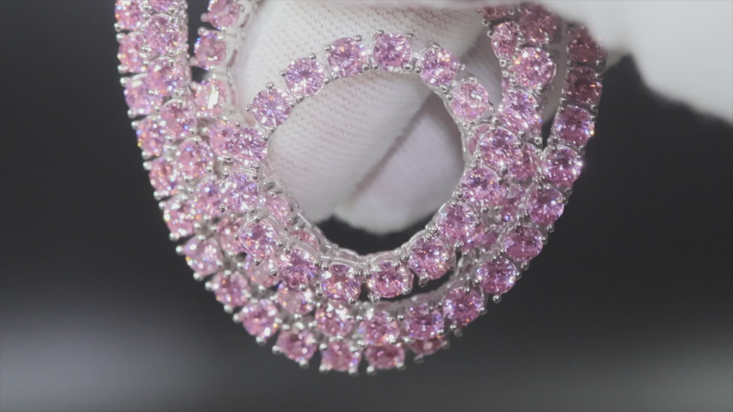 Pink Diamond Tennis Chain