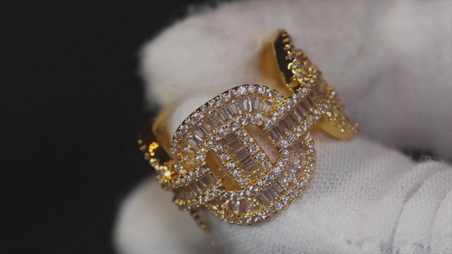 Load and play video in Gallery viewer, Mens Iced Out Rings | Mens Gold Eternity Ring | Womens Eternity Ring