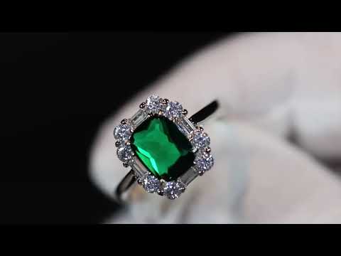 Emerald green diamond ring