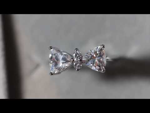 Womens ribbon diamond ring