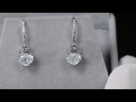 Load and play video in Gallery viewer, Diamond Heart Earrings