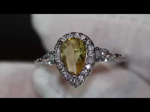 Load and play video in Gallery viewer, yellow pear cut diamond ring