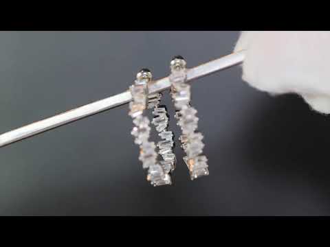 Load and play video in Gallery viewer, baguette diamond earrings