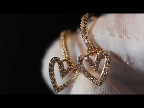 Gold Diamond Heart Earrings