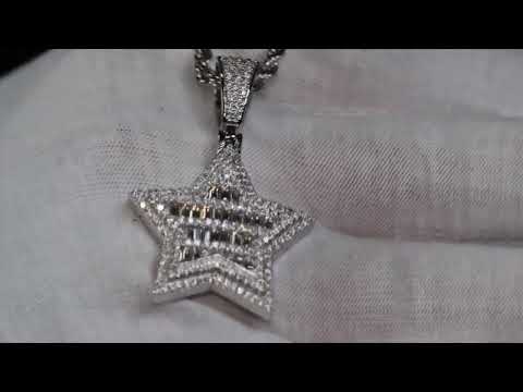 Load and play video in Gallery viewer, Moissanite Diamond Star Pendant