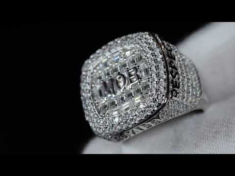 Load and play video in Gallery viewer, iced out moissanite diamond superbowl ring