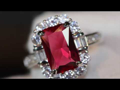 Load and play video in Gallery viewer, big red diamond engagement ring