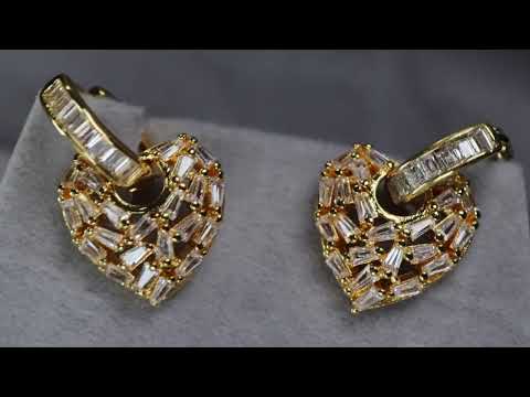 Gold Diamond Heart Earrings