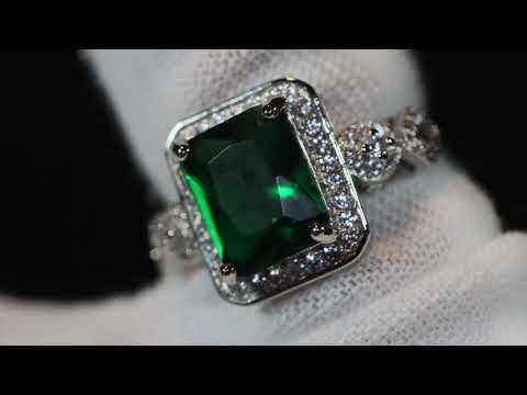 Emerald green diamond ring