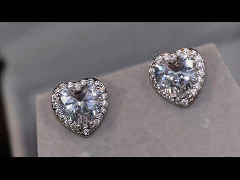 Load and play video in Gallery viewer, Diamond Heart Ear Studs