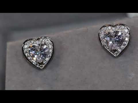 Load and play video in Gallery viewer, diamond heart ear studs