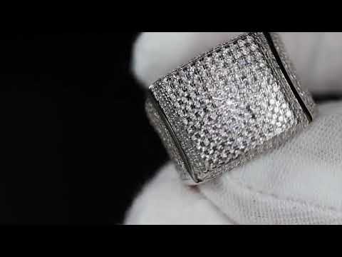 Mens Big Moissanite Diamond Ring