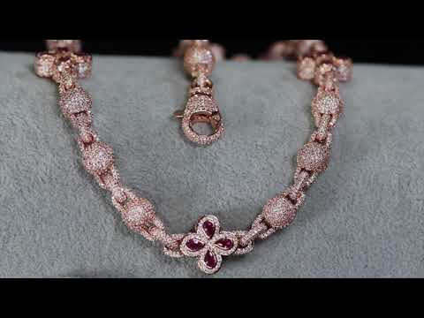 Rose Gold Pink Diamond Chain | Rose Gold Diamond Ball Chain