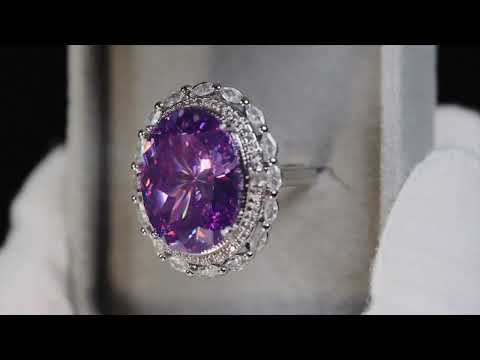 Load and play video in Gallery viewer, Big Purple Diamond Ring