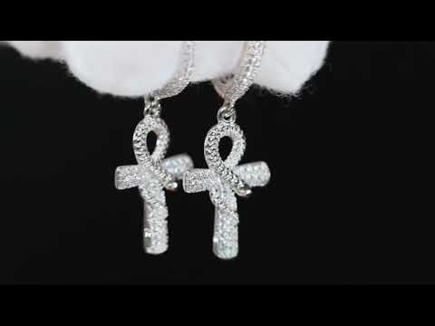 Iced Out Ankh Earrings