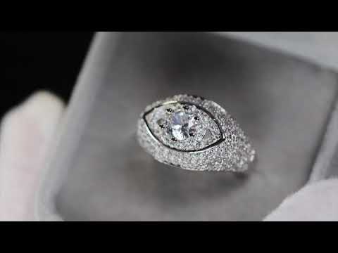 Load and play video in Gallery viewer, Diamond Evil Eye Ring
