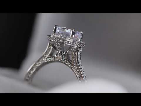 Womens Silver Diamond Engagement Ring