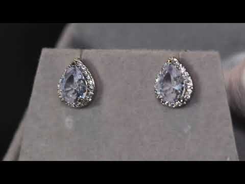 Pear cut diamond ear studs