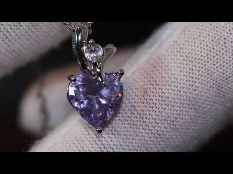 Load and play video in Gallery viewer, Purple Diamond Heart Pendant