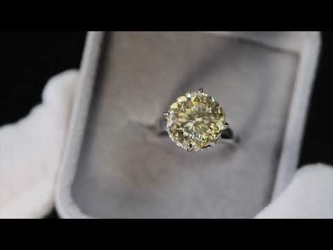 Load and play video in Gallery viewer, Womens Big Yellow Diamond Ring