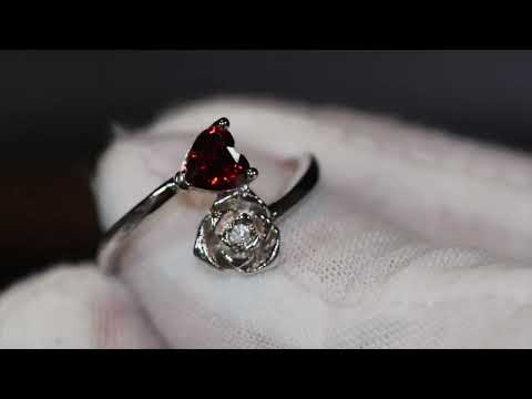 Load and play video in Gallery viewer, Red Diamond Heart Ring