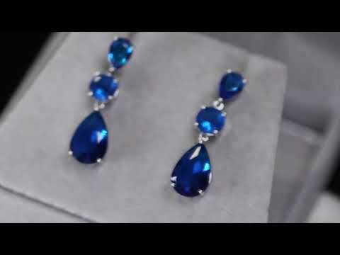 Load and play video in Gallery viewer, Sapphire Blue Earrings