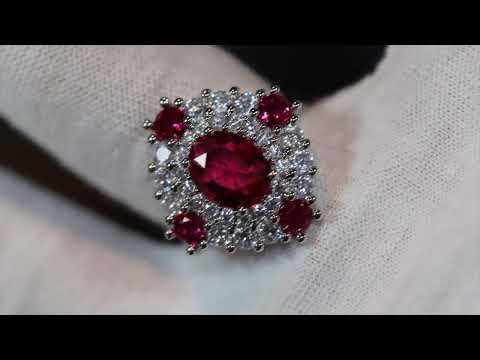 Load and play video in Gallery viewer, red diamond wedding ring