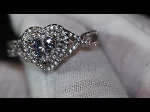 Womens diamond heart ring