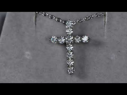 Load and play video in Gallery viewer, Moissanite Diamond Cross Necklace