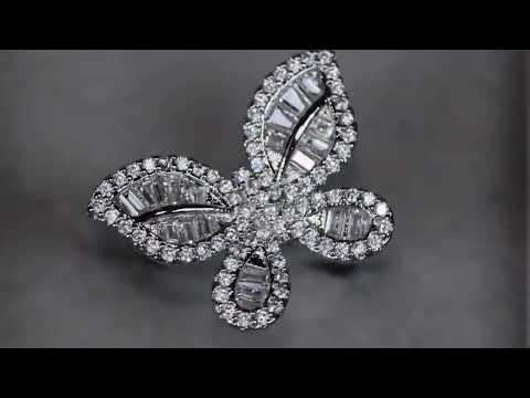 Load and play video in Gallery viewer, Womens butterfly diamond ring