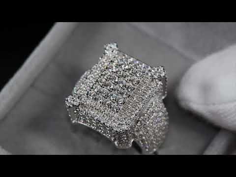 mens moissanite hip hop rings