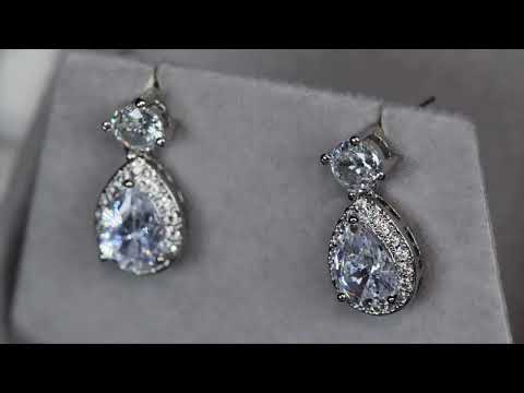 Pear cut diamond earrings