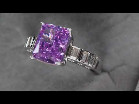 Load and play video in Gallery viewer, Purple Diamond Ring | Womens Purple Diamond Ring